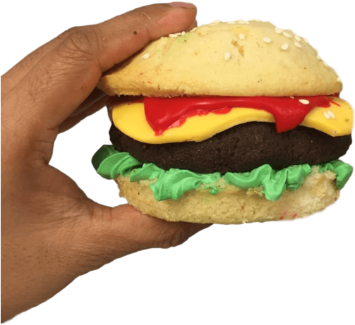 The Burger Cake In Surbiton - Fast Food Clipart (600x600), Png Download