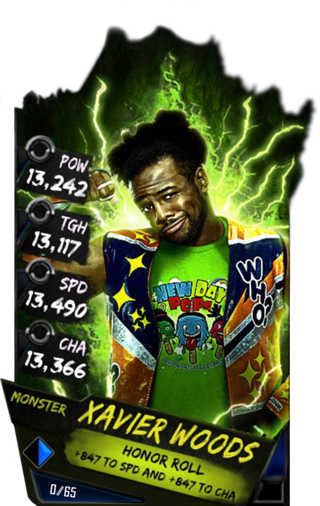 Xavierwoods S4 17 Monster - Wwe Supercard Monster Cards Clipart (456x720), Png Download