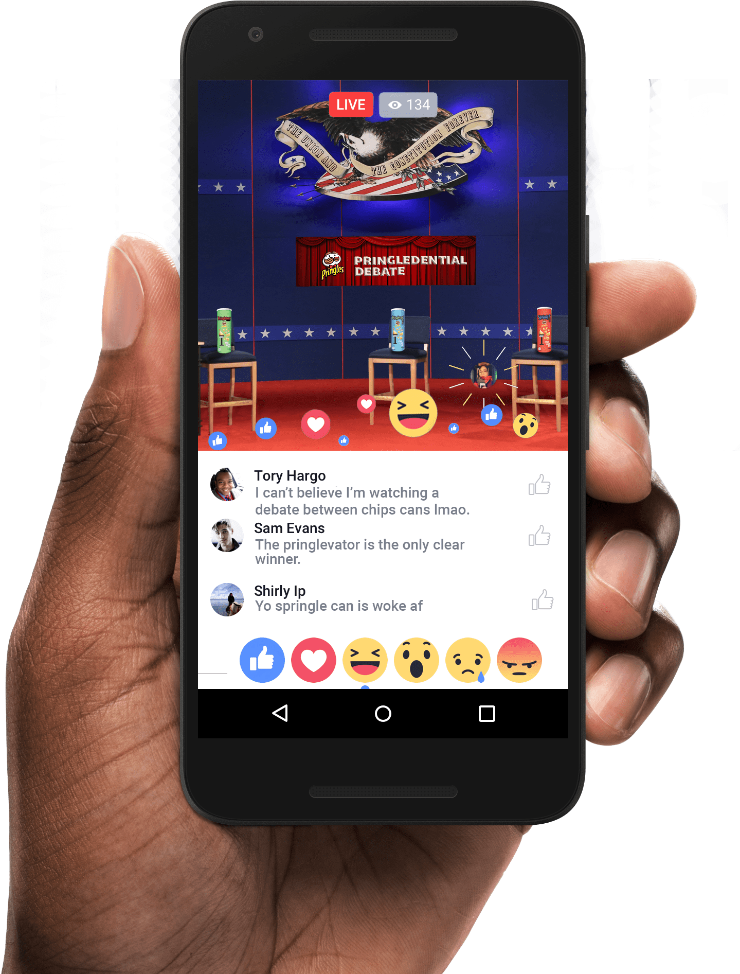 The Pringledential Debate/social - Facebook Live Stream Mobile Clipart (2800x2180), Png Download