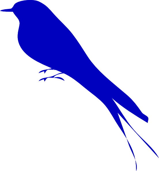 Small - Blue Bird Silhouette Png Clipart (552x594), Png Download