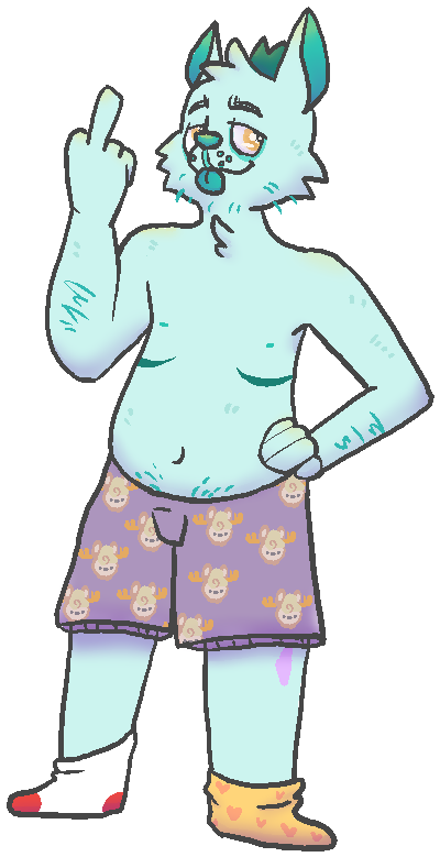 Same Teal Fox-wolf - Cartoon Clipart (800x800), Png Download