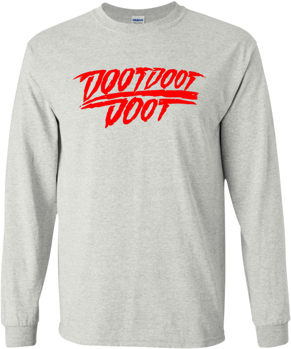 Doot Doot Doot Long Sleeve T-shirt , Png Download - Grey Long Sleeve Shirt Clipart (961x1150), Png Download