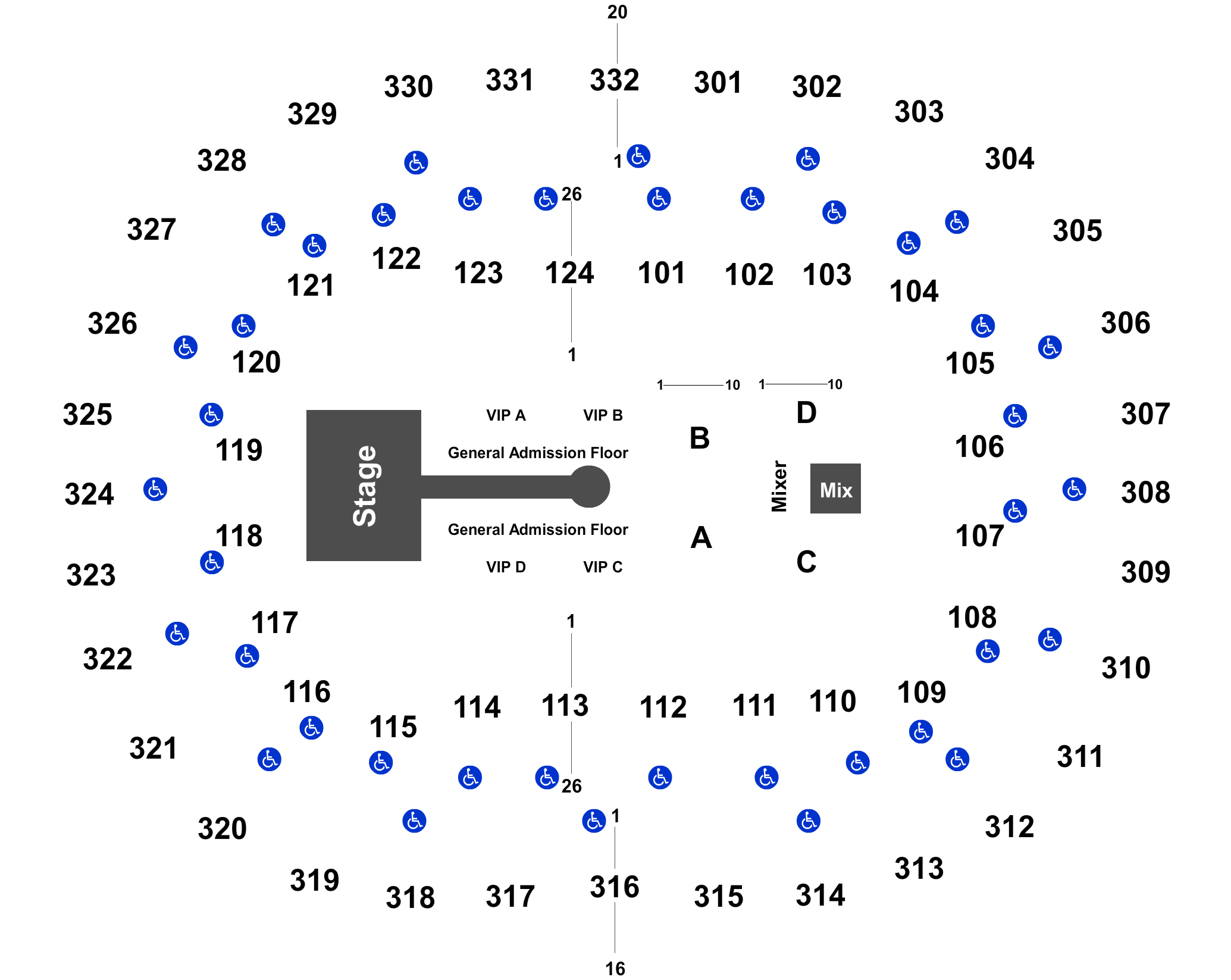 Full Map - Uic Pavillion Seating Chart Clipart (2100x1684), Png Download