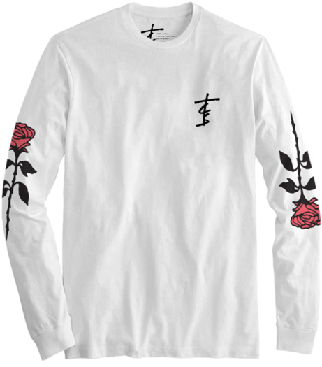 Roses Long Sleeve Tee - Long-sleeved T-shirt Clipart (600x600), Png Download