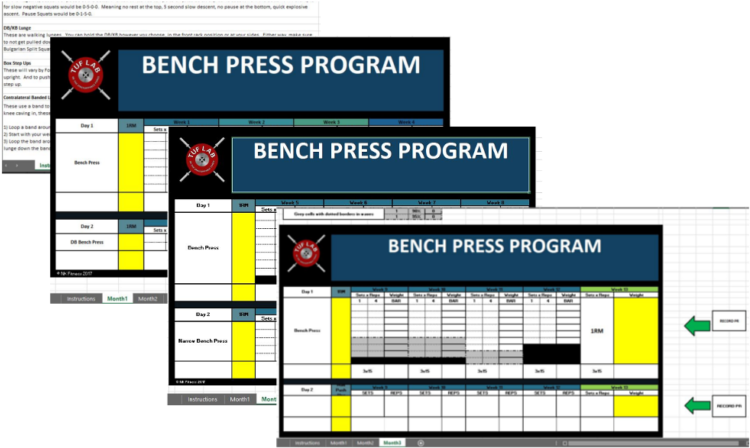 Bench Press Training Template $ - Kidsstoppress Clipart (800x458), Png Download