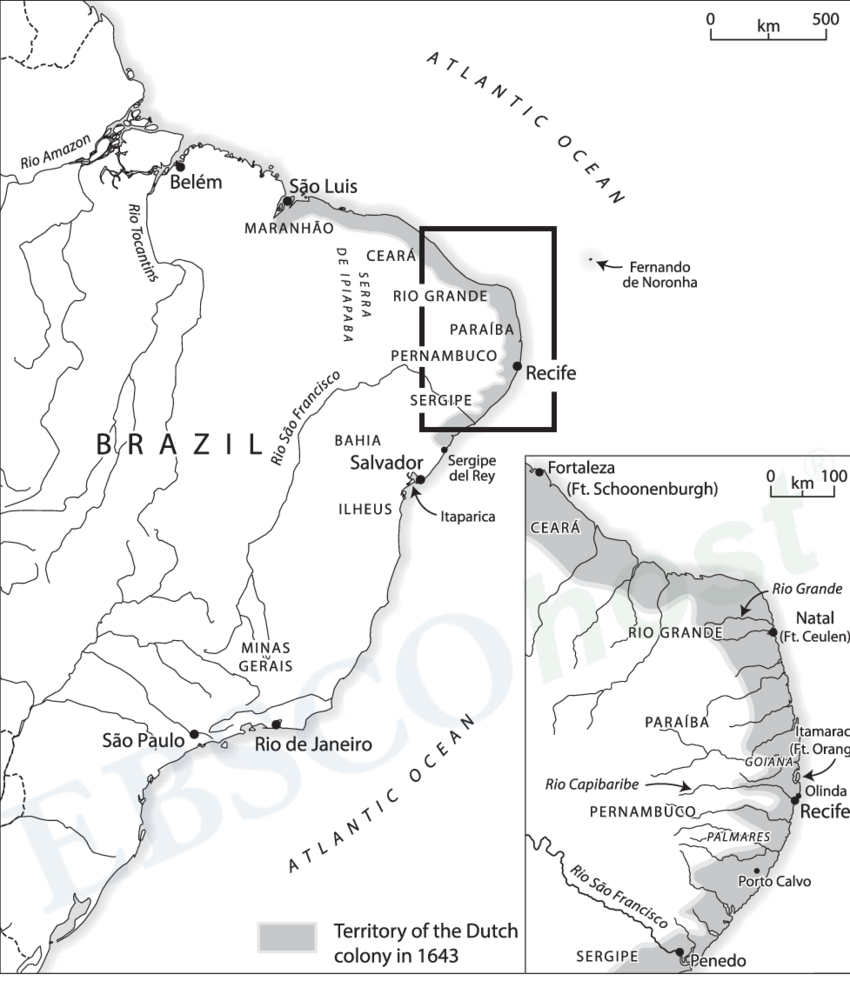 Dutch Brazil, C - Map Clipart (850x981), Png Download
