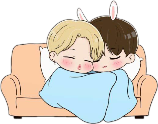 Jimin Sticker - Jikook Cute Anime Clipart (520x408), Png Download