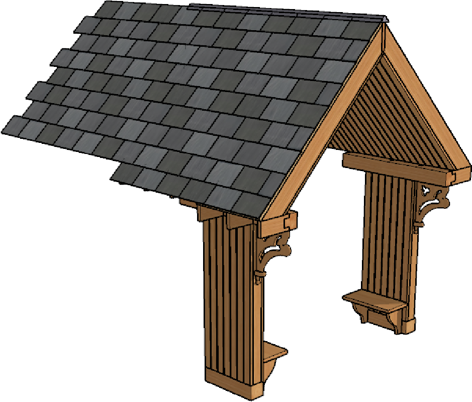 Porch 3d Model Design Process - Roof Clipart (939x799), Png Download