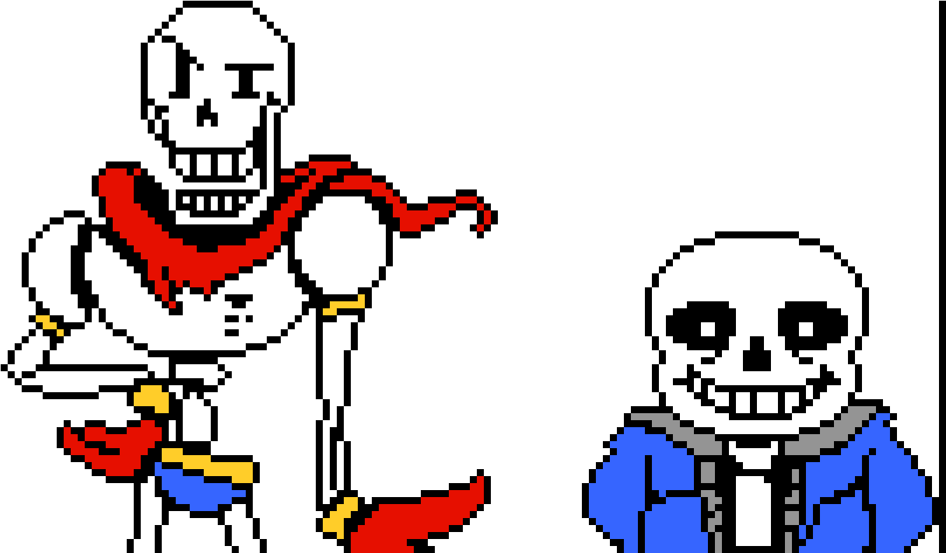 Sans And Papyrus V2 - Papyrus Undertale Pixel Art Clipart (1390x790), Png Download