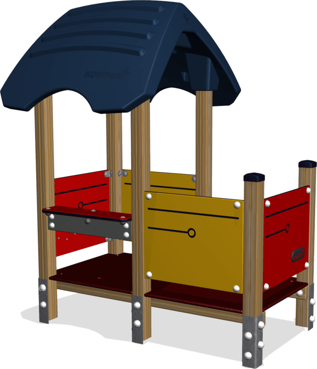 Playhouse With Porch, Wood Post And Plywood Floor - Playground Clipart (640x743), Png Download