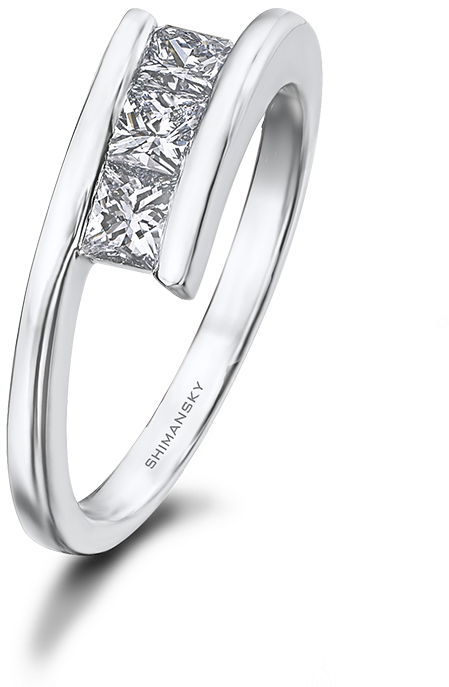 Shimansky My Girl 3 Stone Overlap Ring - Shimansky 3 Stone Diamond Ring Clipart (800x800), Png Download