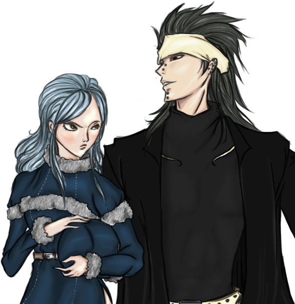 Gajeel And Juvia , Png Download - Gajeel And Juvia Kiss Clipart (603x622), Png Download