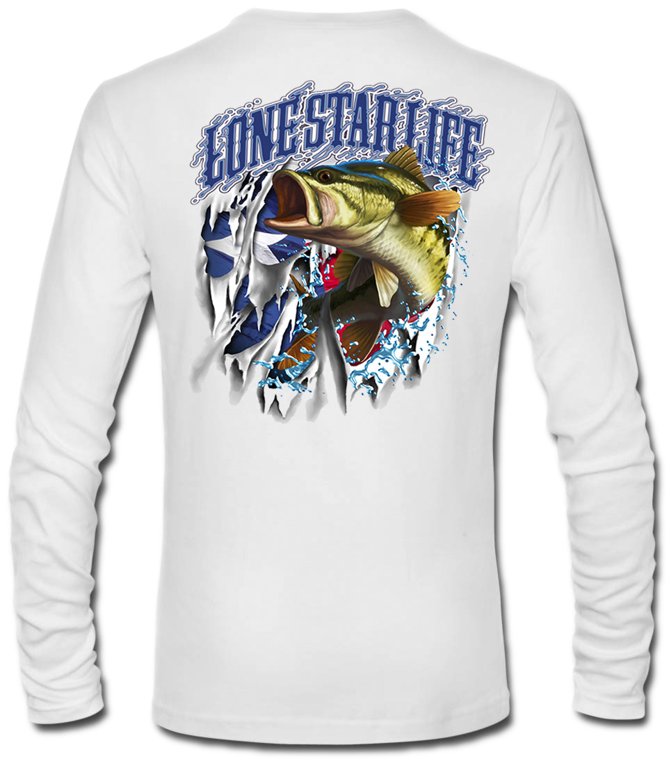 Lsl Bass B Wht - Long-sleeved T-shirt Clipart (1200x1200), Png Download