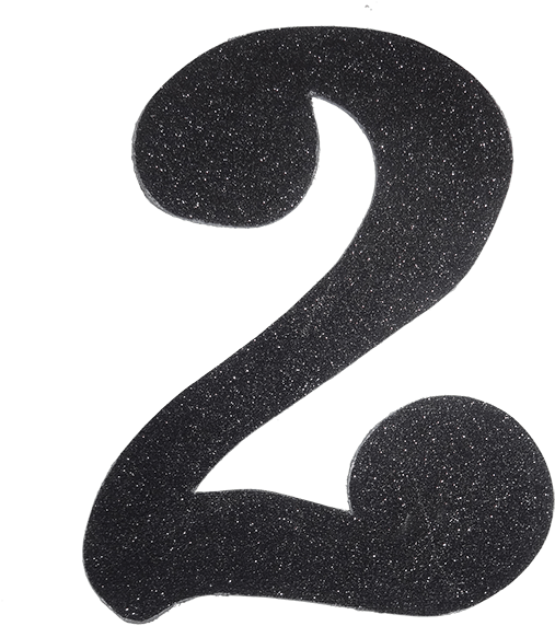 Black Glitter Number 2 Clipart (600x600), Png Download