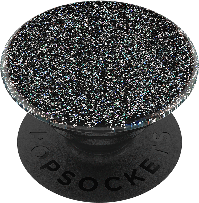 Glitter Black - Twist Black Aluminum Popsocket Clipart (989x1000), Png Download