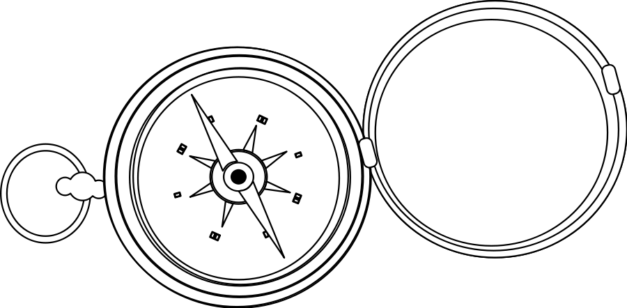 Brújula Dibujo Para Colorear Clipart (900x442), Png Download