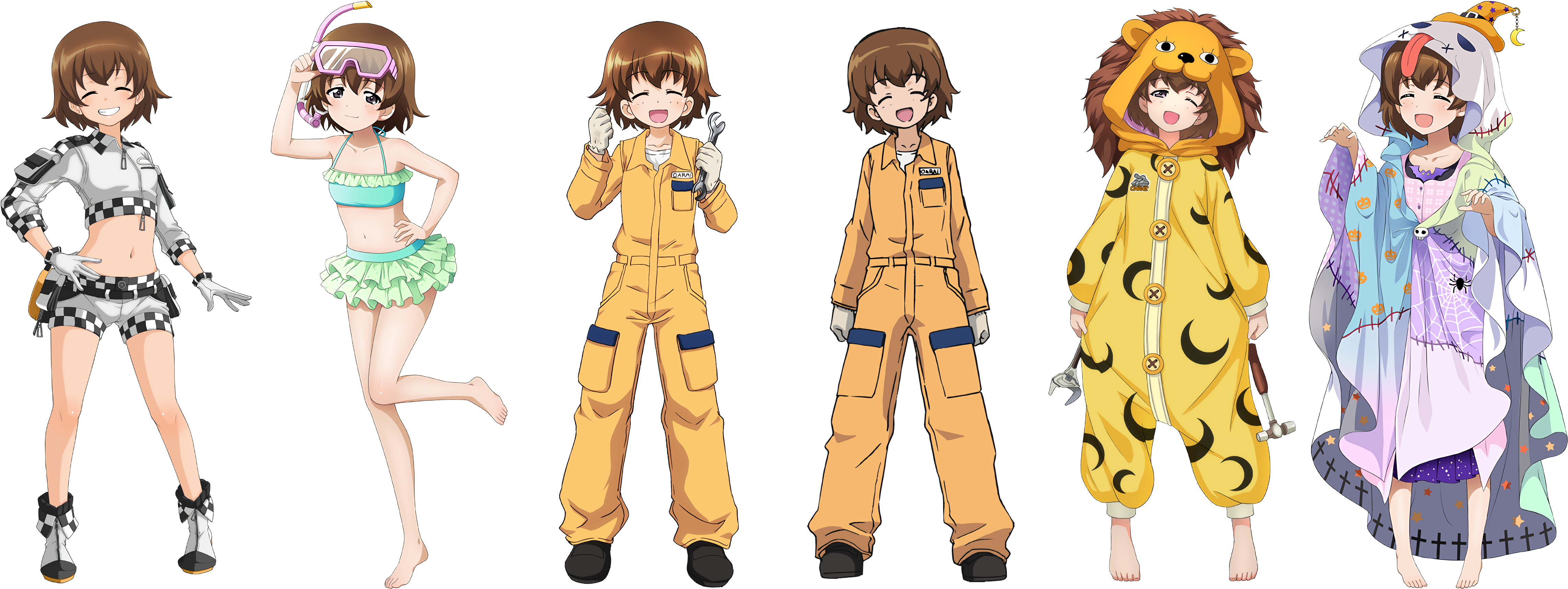 Girls Und Panzer Tsuchiya Bikini Pajama Swimsuits Transparent - Cartoon Clipart (4608x1920), Png Download