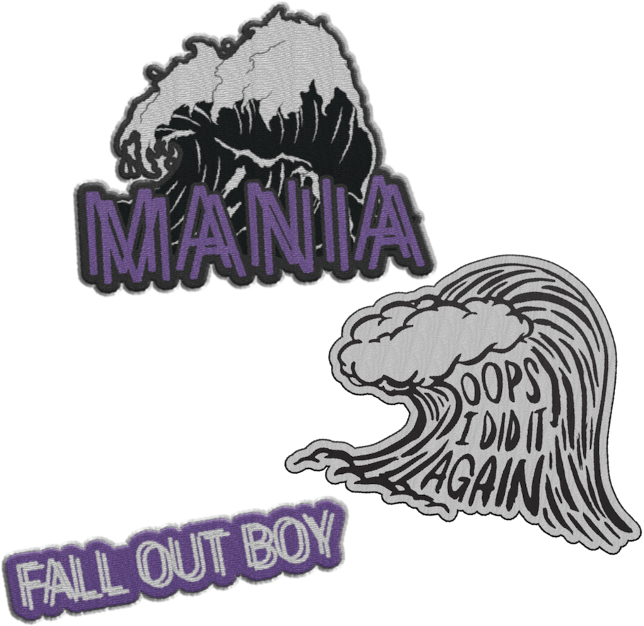 M A N I A Patches - Fall Out Boy Mania Patches Clipart (1001x1001), Png Download