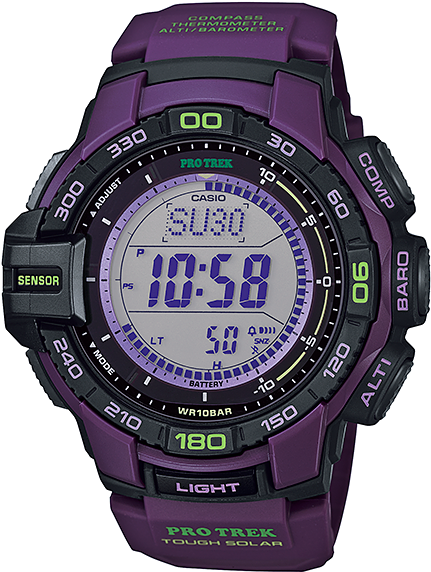 Casio Protrek Prg270 Caucho Morado Altímetro Barómetro - Prg 270 6adr Clipart (600x600), Png Download