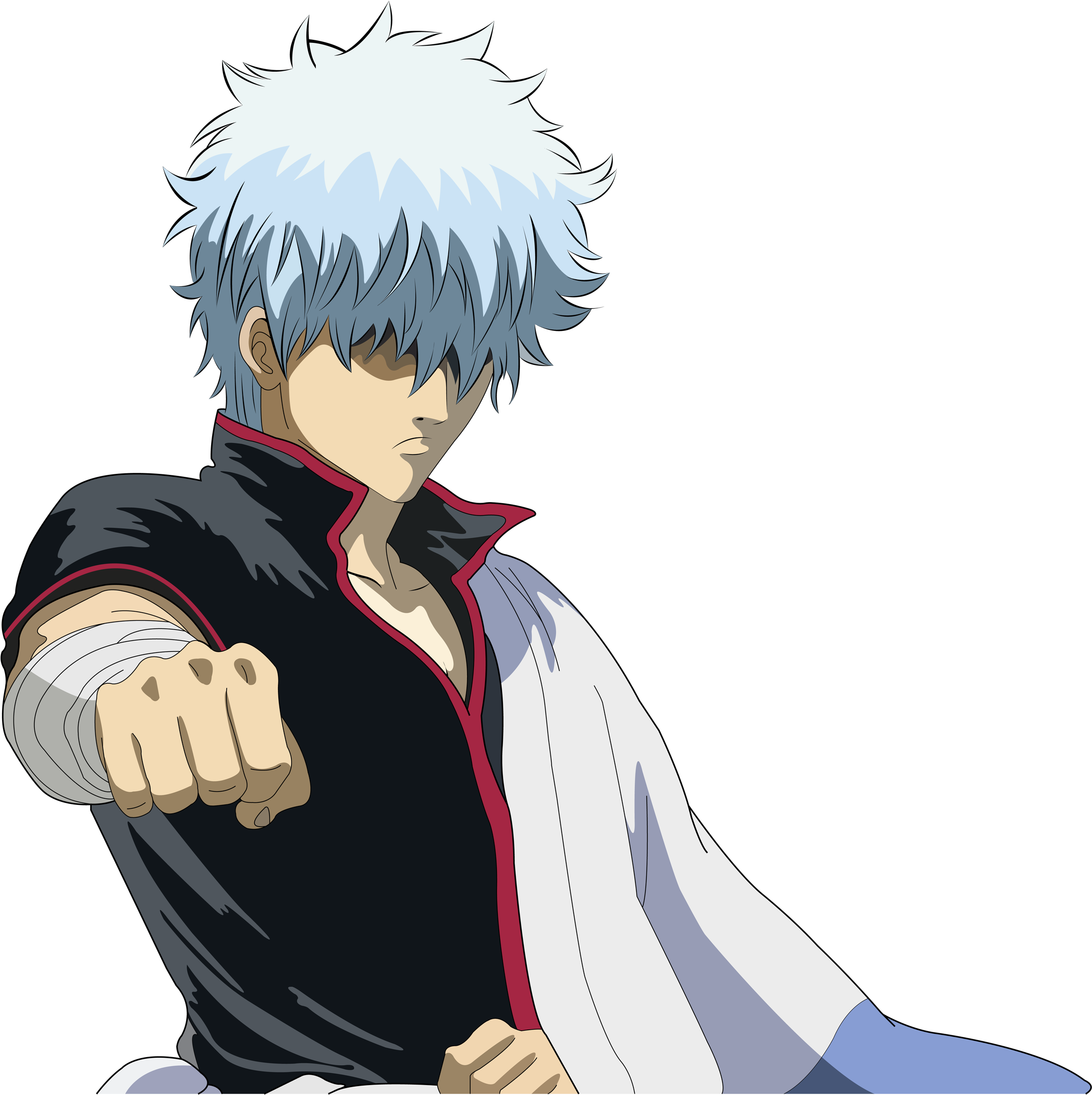 Anime ~gintoki Sakata Vs Rurouni Kenshin~ ~who Would - Gintoki Png Clipart (3000x2231), Png Download