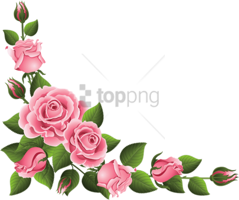 Free Png Rose Fleur Png Image With Transparent Background - Rose Flower Border Design Clipart (850x702), Png Download