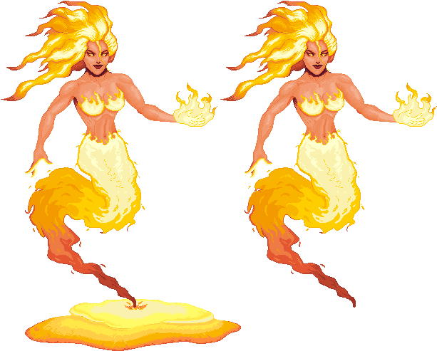 Flame Elemental Pixel Art Clipart (620x500), Png Download