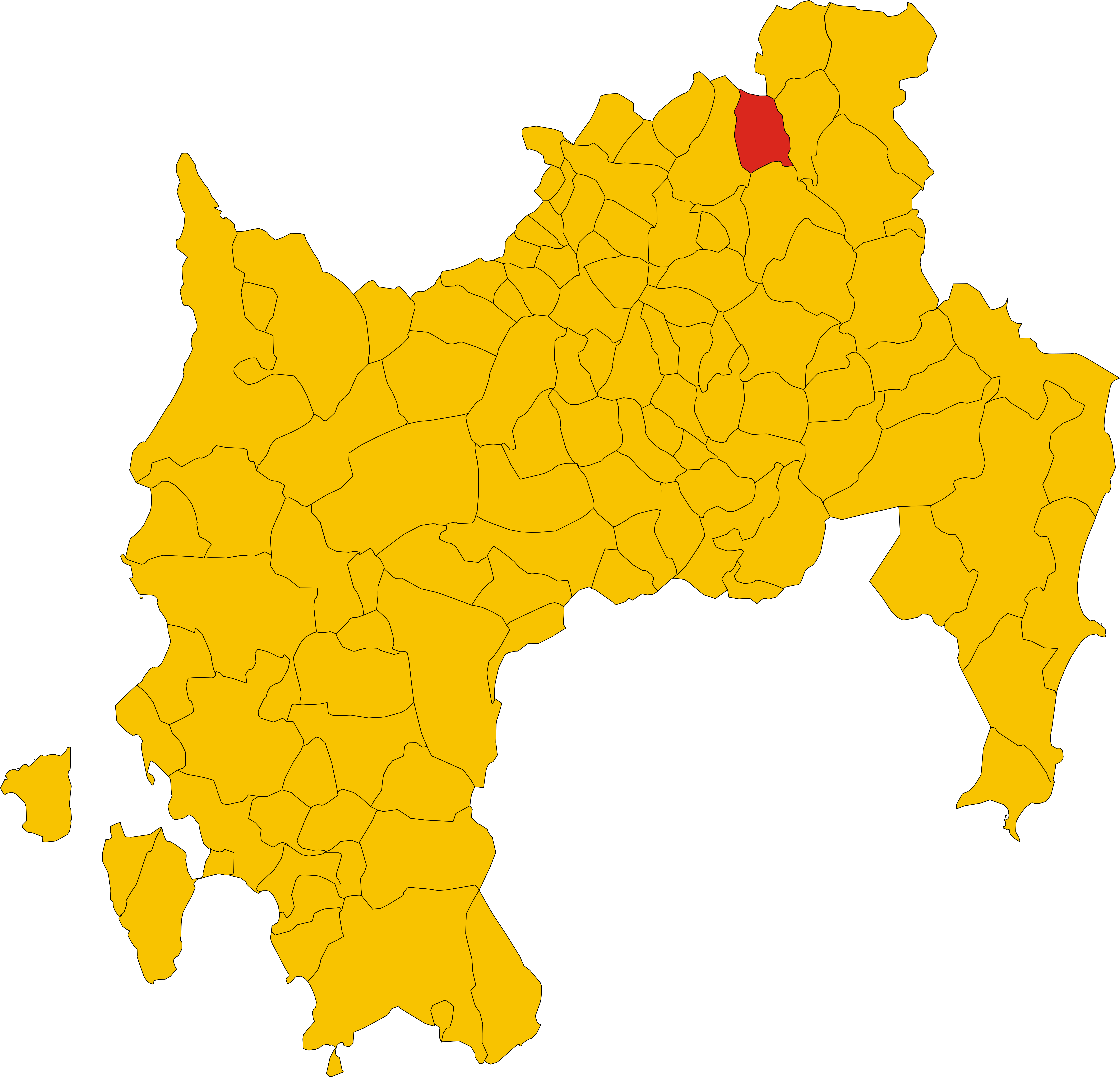 Map Of Comune Of Villanova Tulo Clipart (7850x7550), Png Download