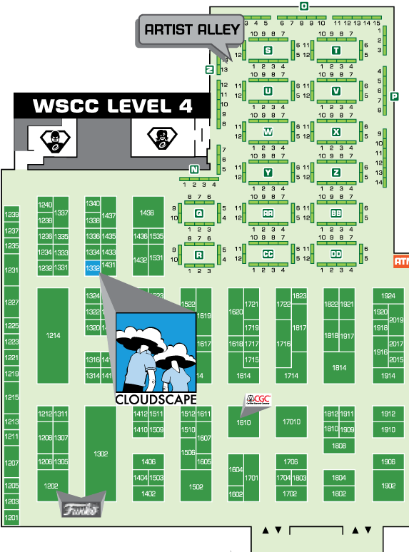 Emerald City Png , Png Download - Emerald City Comic Con Artist Alley Map Clipart (573x774), Png Download