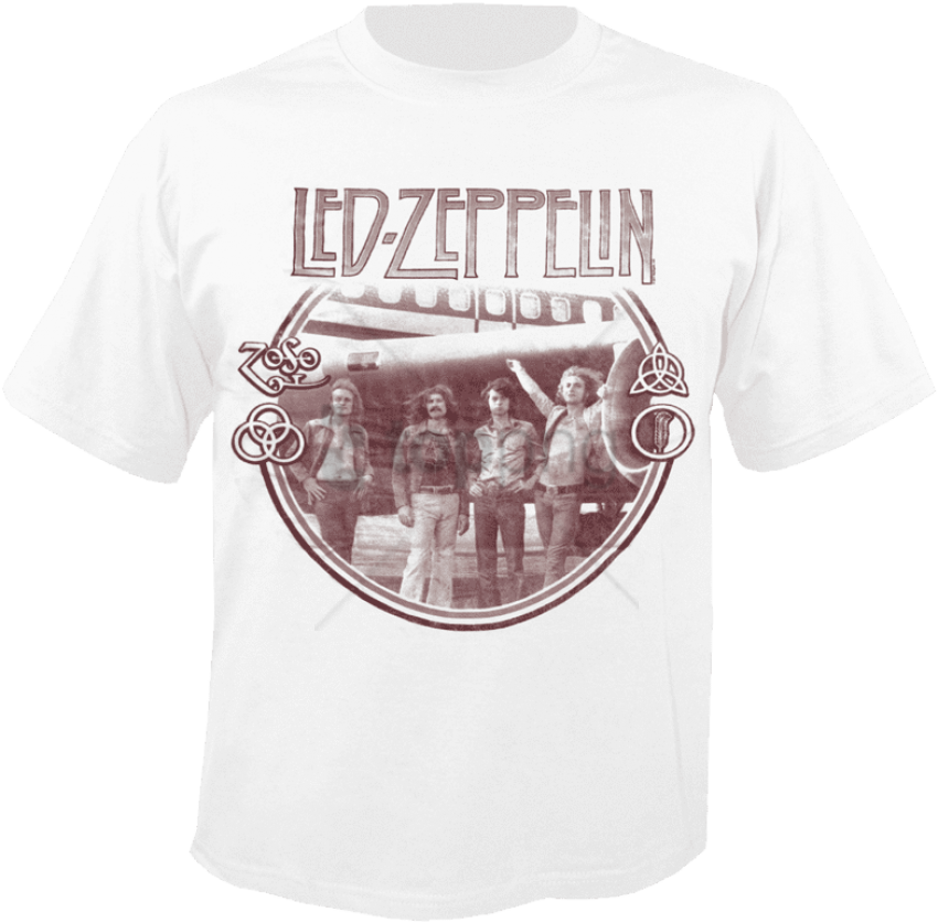 Free Png Led Zeppelin Poster Flag Airplane Photo Tapestry - Guess Printed White Shirt Clipart (850x837), Png Download