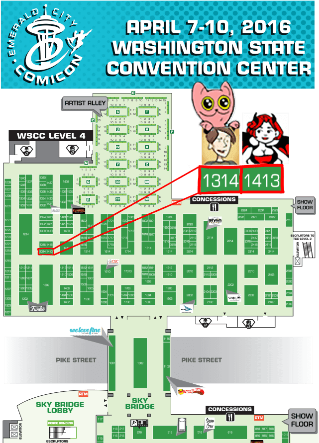 20160403 - Emerald City Comic Con Artist Alley Map Clipart (660x900), Png Download