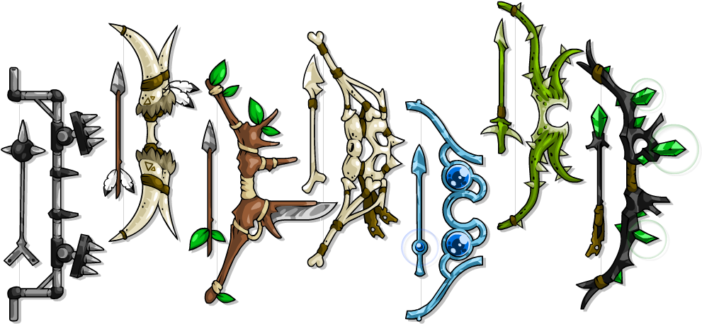 Bows - Epic Battle Fantasy 5 Bows Clipart (1000x500), Png Download