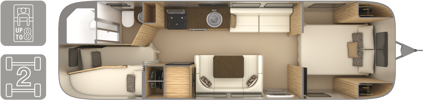 2019 Airstream Flying Cloud 30fb Bunk Clipart (1564x553), Png Download
