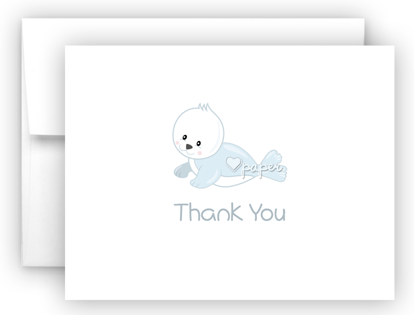 Seal Thank You Cards Note Card Stationery • Flat, Folded - Cartoon Clipart (828x630), Png Download