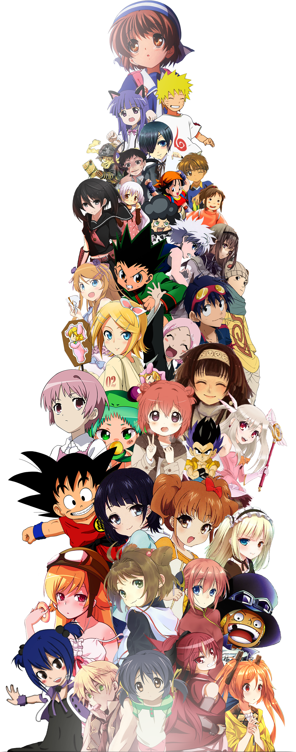 Akame Ga Kill Meyer, - Anime Collage Png Clipart (1000x2700), Png Download