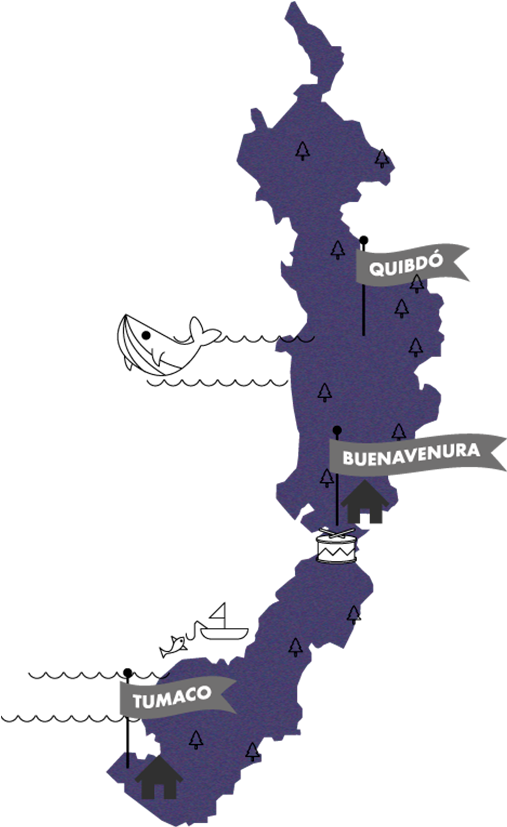 Pacífico - Mapa Region Pacifica De Colombia Clipart (1300x905), Png Download