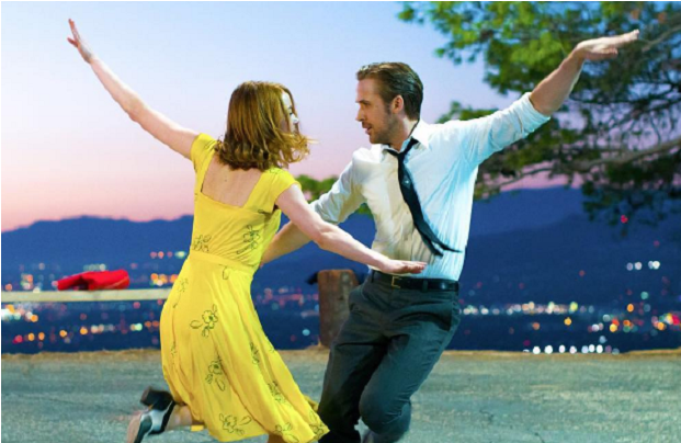 Ryan Gosling Y Emma Stone En La La Land - La La Land Cantando Estações Prêmios Clipart (790x444), Png Download