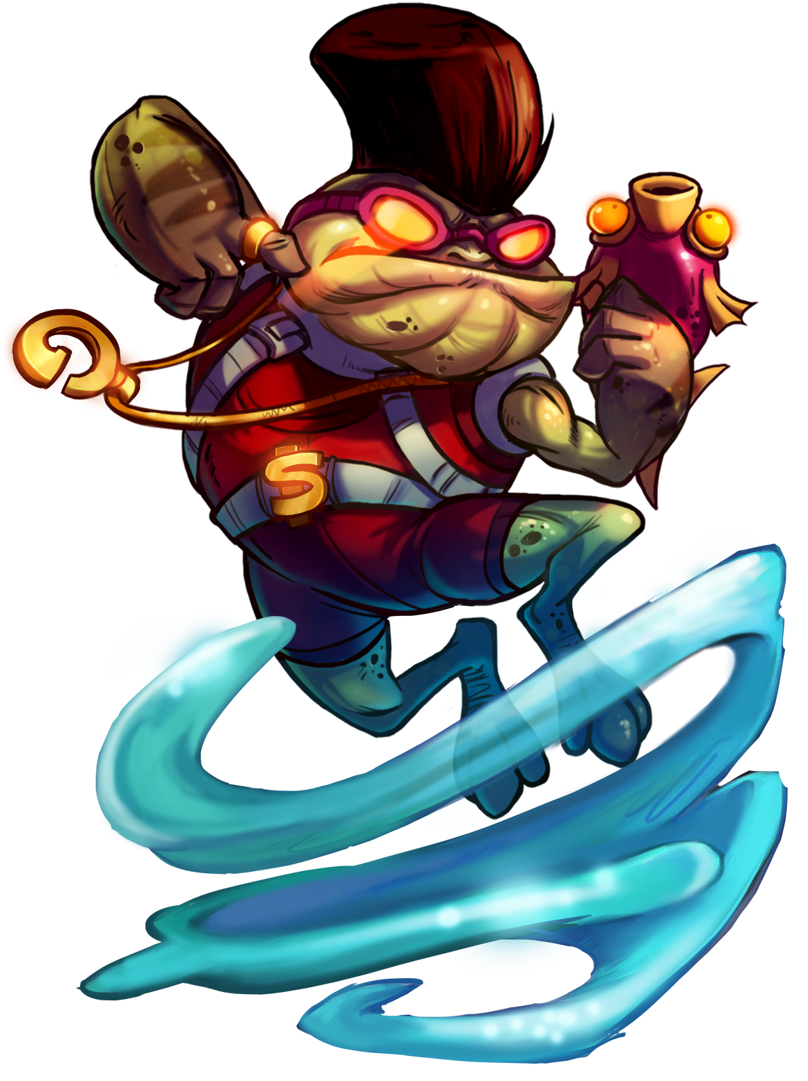 Awesomenauts Froggy G Clipart (1240x1754), Png Download