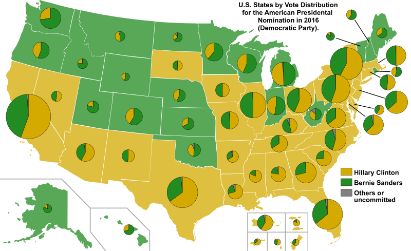 File - U - S - States By Vote Distribution, 2016 - - Election Results 2018 By State Clipart (800x489), Png Download