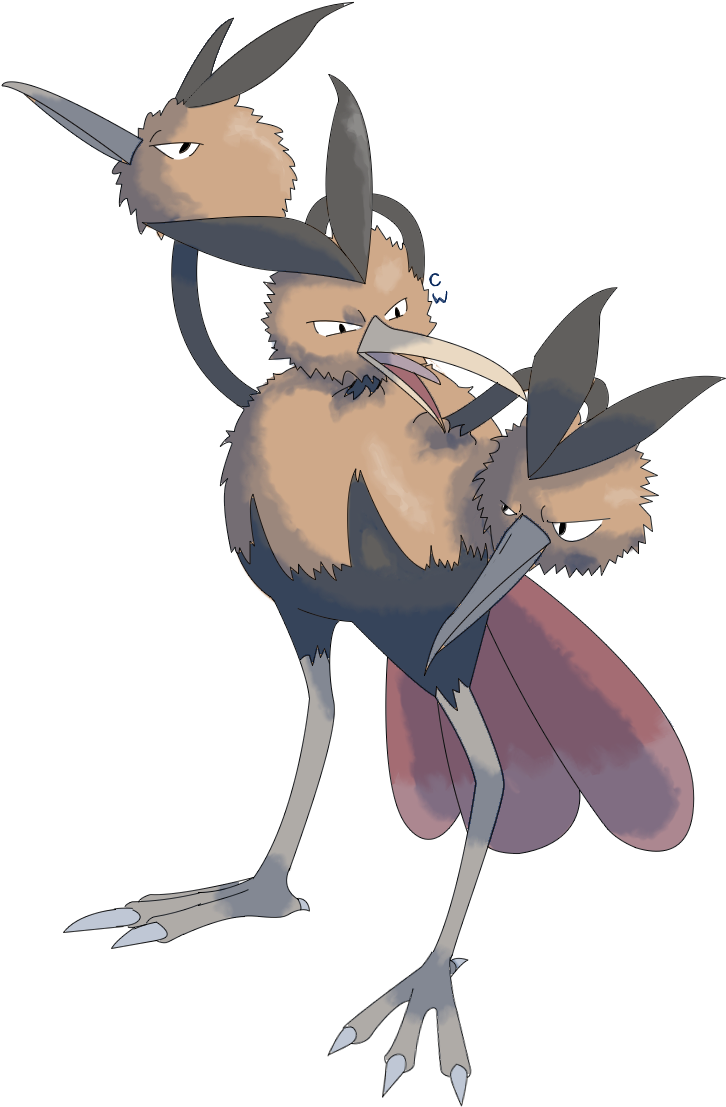 Dodrio Png - Dodrio Clipart (747x1070), Png Download