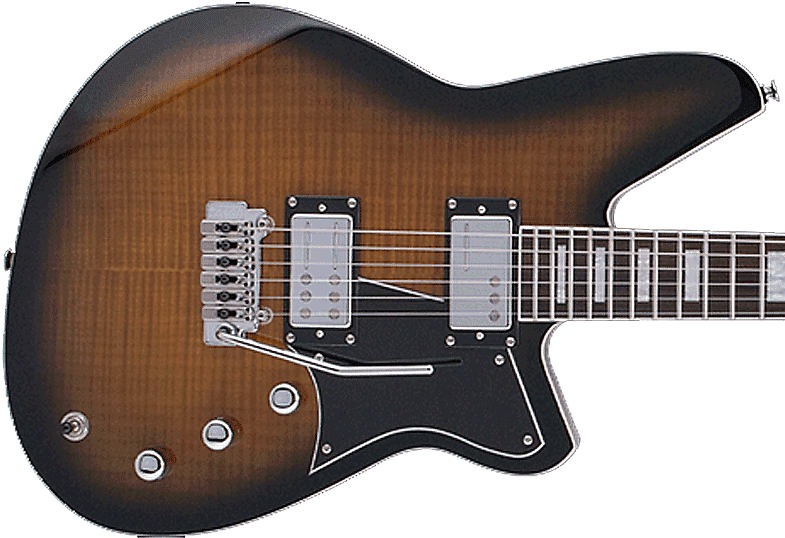 Reverend Bayonet Coffee Burst Flame Maple - Electric Guitar Clipart (800x600), Png Download