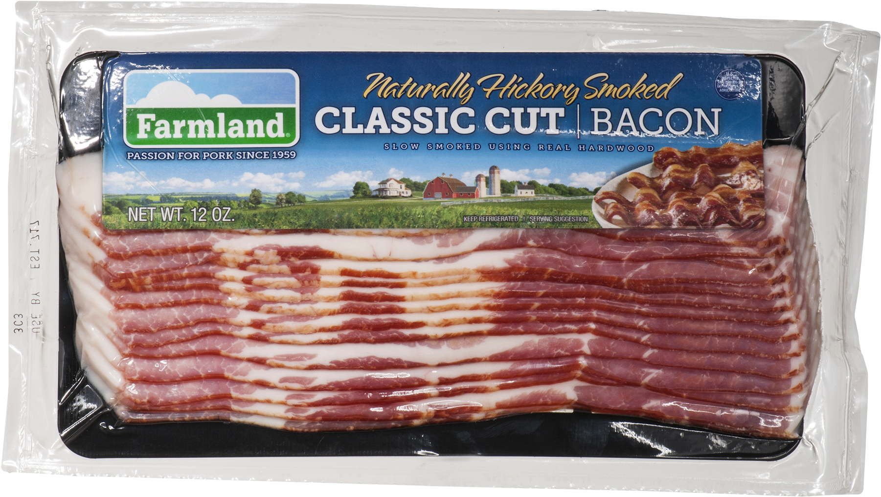 Farmland Classic Cut Naturally Hickory Smoked Bacon, - Pastrami Clipart (1800x1800), Png Download