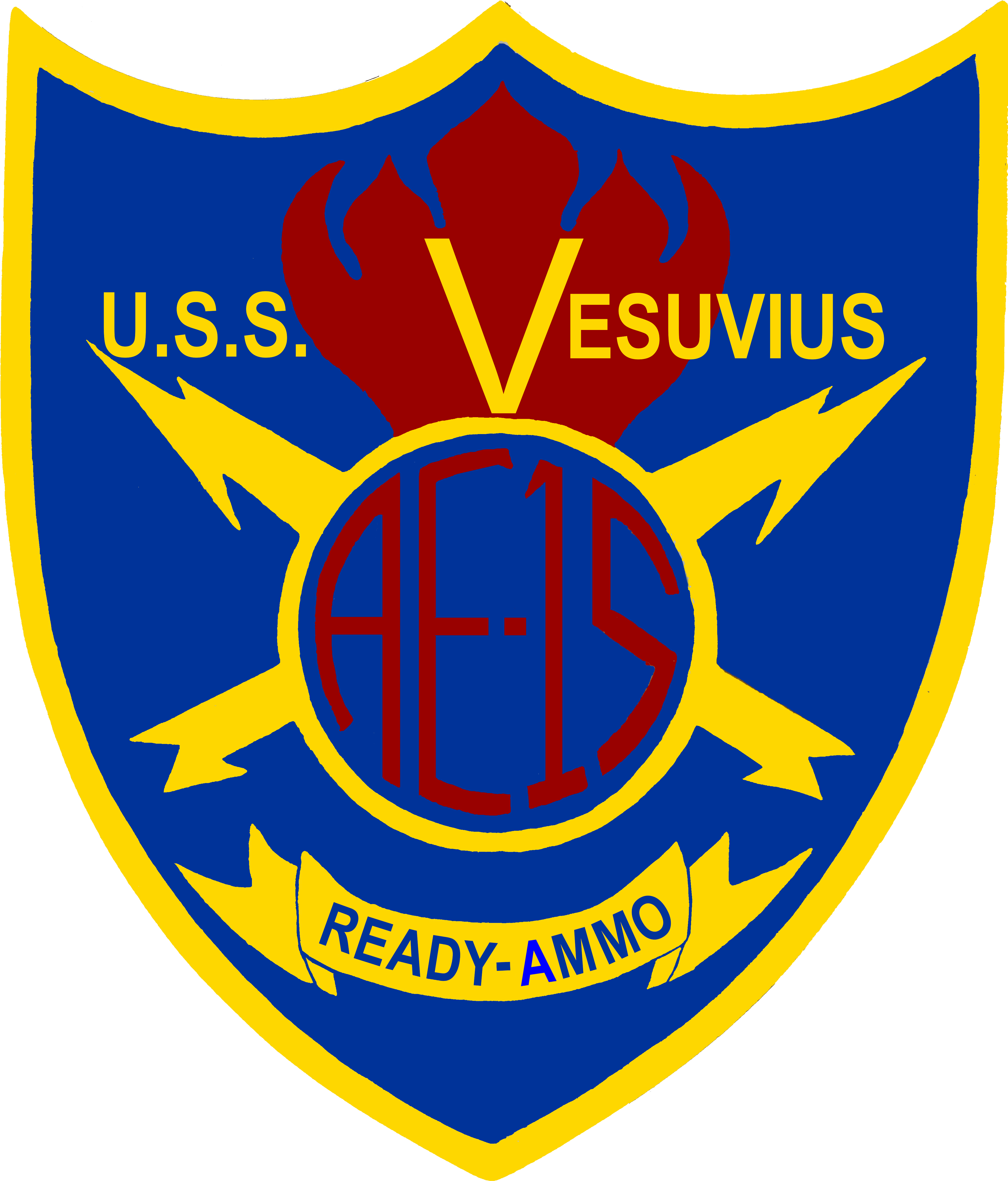Uss Vesuvius Insignia, Circa In The 1960s (nh 71935 - Emblem Clipart (4124x4851), Png Download