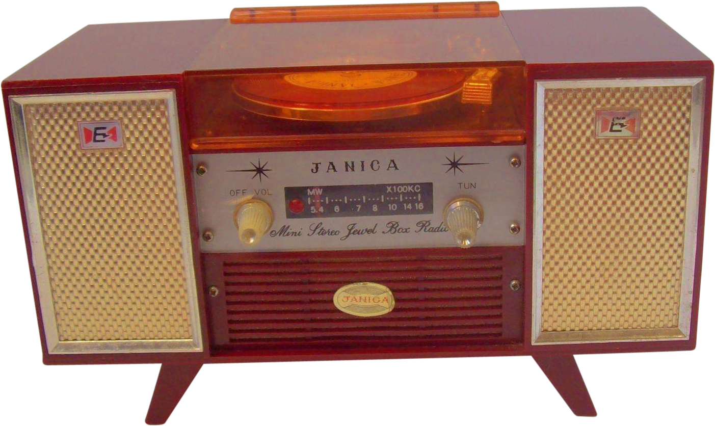 Vintage Janica Lucite Mini Stereo Jewel Box Radio 1960s - Sideboard Clipart (1402x1402), Png Download