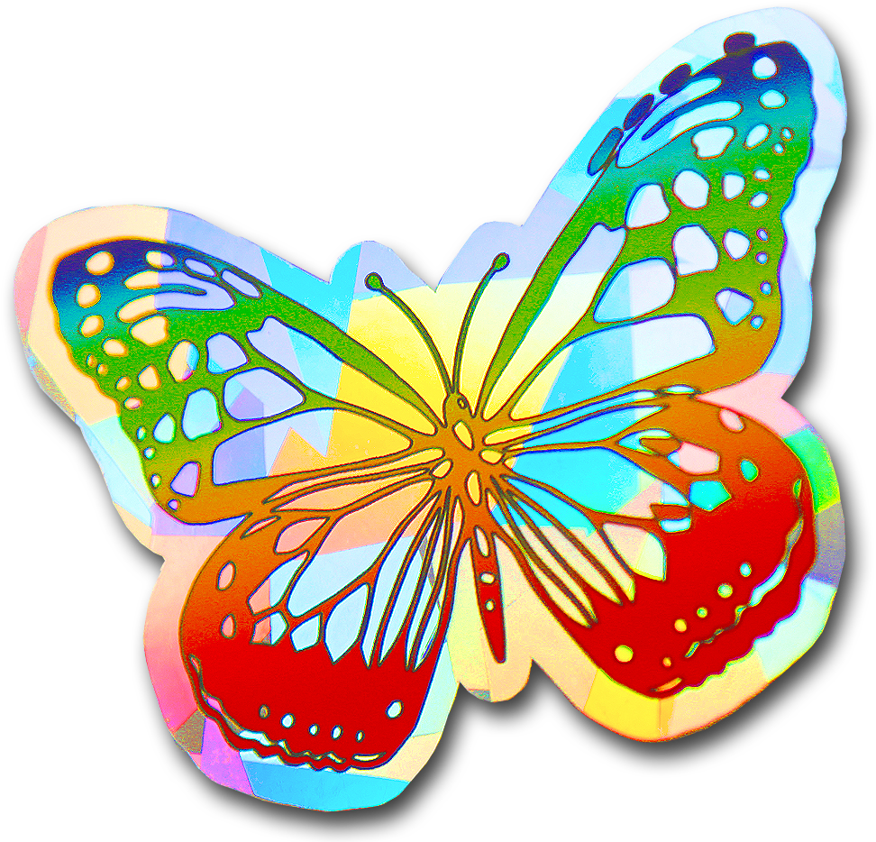 Butterfly Window Decals Stickers - Monarch Butterfly Clipart (984x951), Png Download