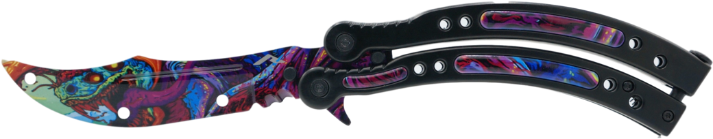Butterfly Knife Hyper Beast Clipart (1200x796), Png Download