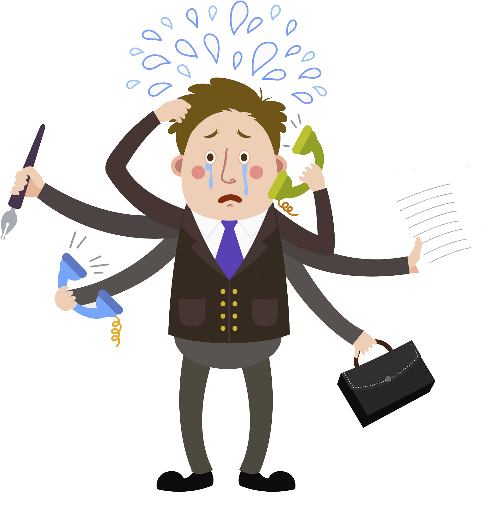 Cartoon, Sms, Software, Human Behavior, Art Png Image - Busy Cartoon Clipart (1869x1869), Png Download