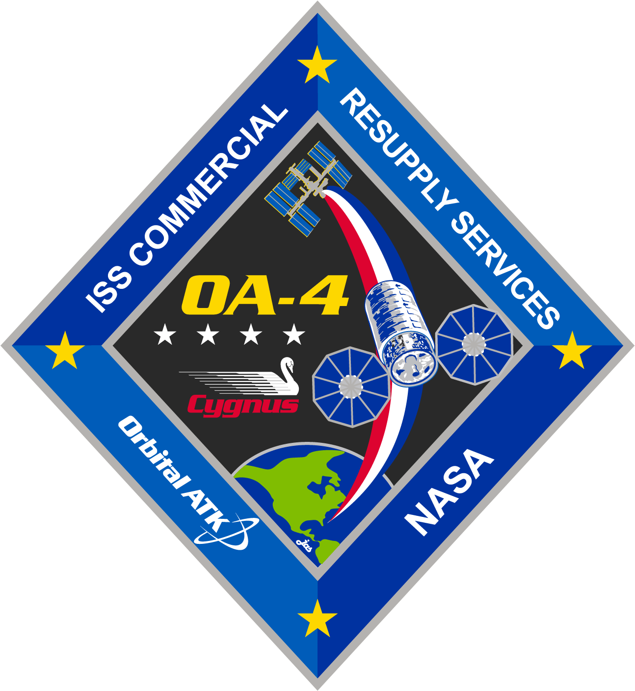 Orbital Atk Oa-4 Mission Patch Artwork For Resupply - Orbital Atk Clipart (1587x1593), Png Download