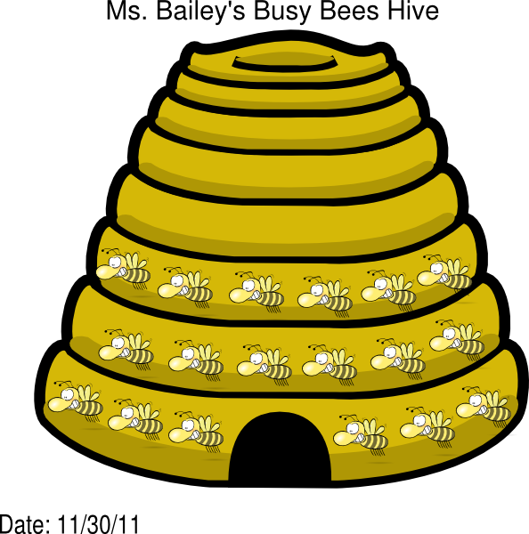 Busy Bees Hive Clip Art - Cartoon Bee Hive Transparent Background - Png Download (594x600), Png Download