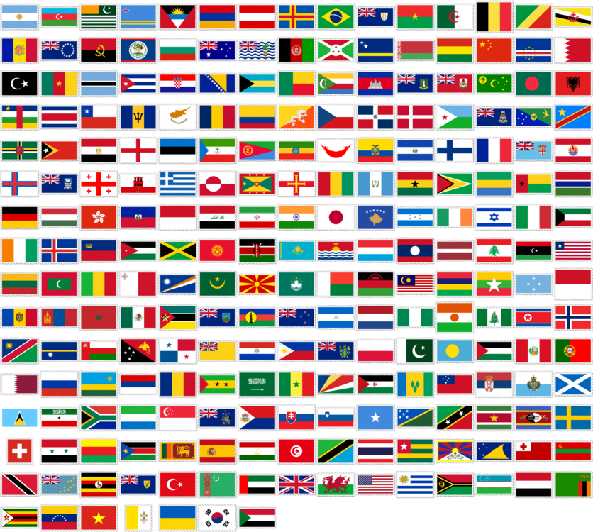 Line Point Flags Of The World - Flags Of The World Clipart (836x750), Png Download