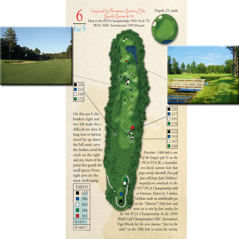 16th Hole Par-5 Firestone Country Club - Firestone Golf Club Hole By Hole Clipart (800x800), Png Download